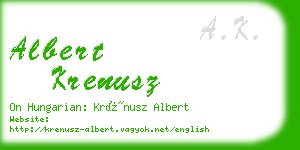 albert krenusz business card